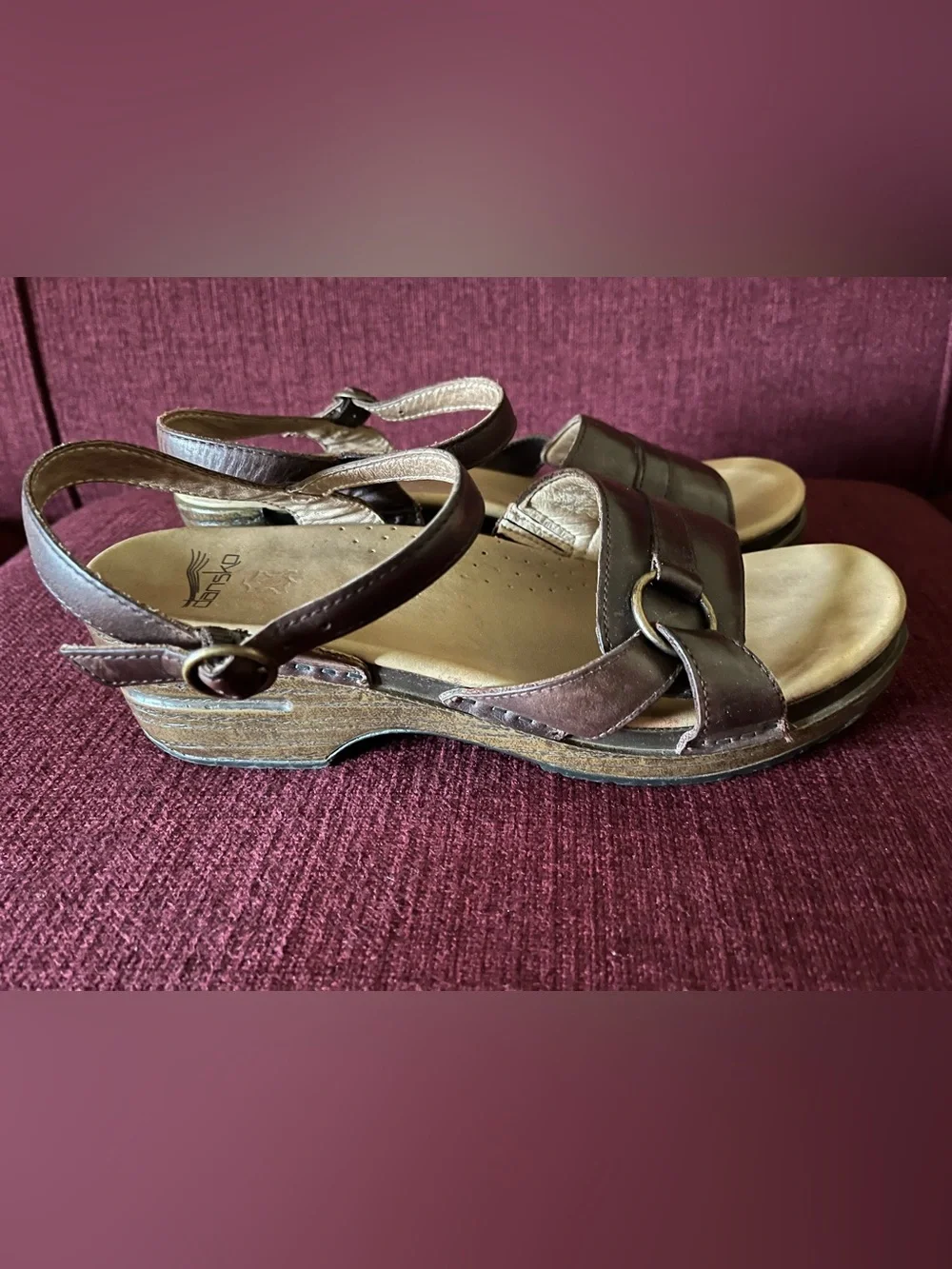 Dansko Ankle Strap and Ring Banded Sandals, Euro size 40